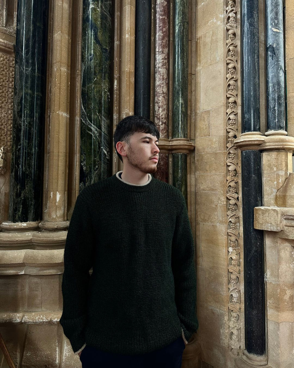 Kylemore Emerald Rib Aran Sweater