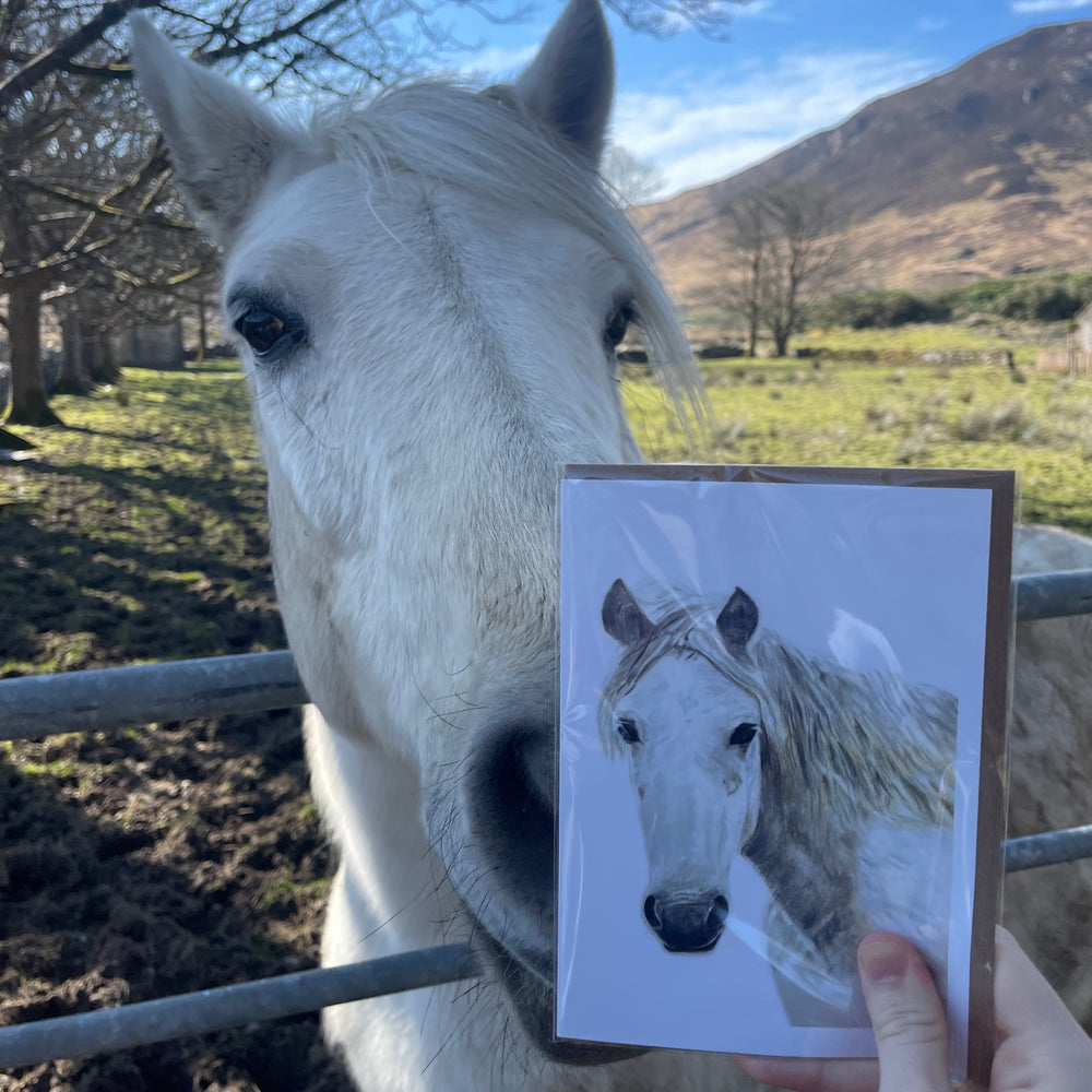 Sr Karols Greeting Card-Grey Horse