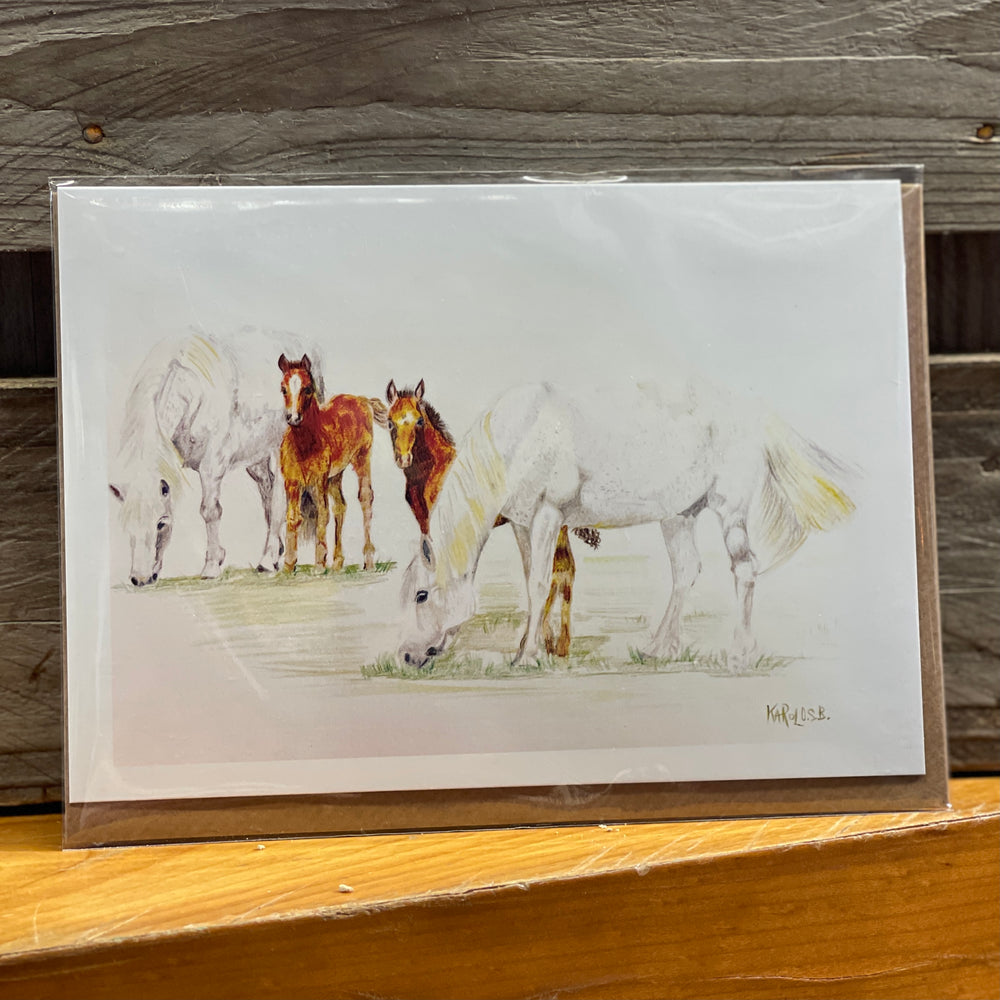 
                  
                    Sr Karols Greeting Card - White horse/Brown Foals
                  
                